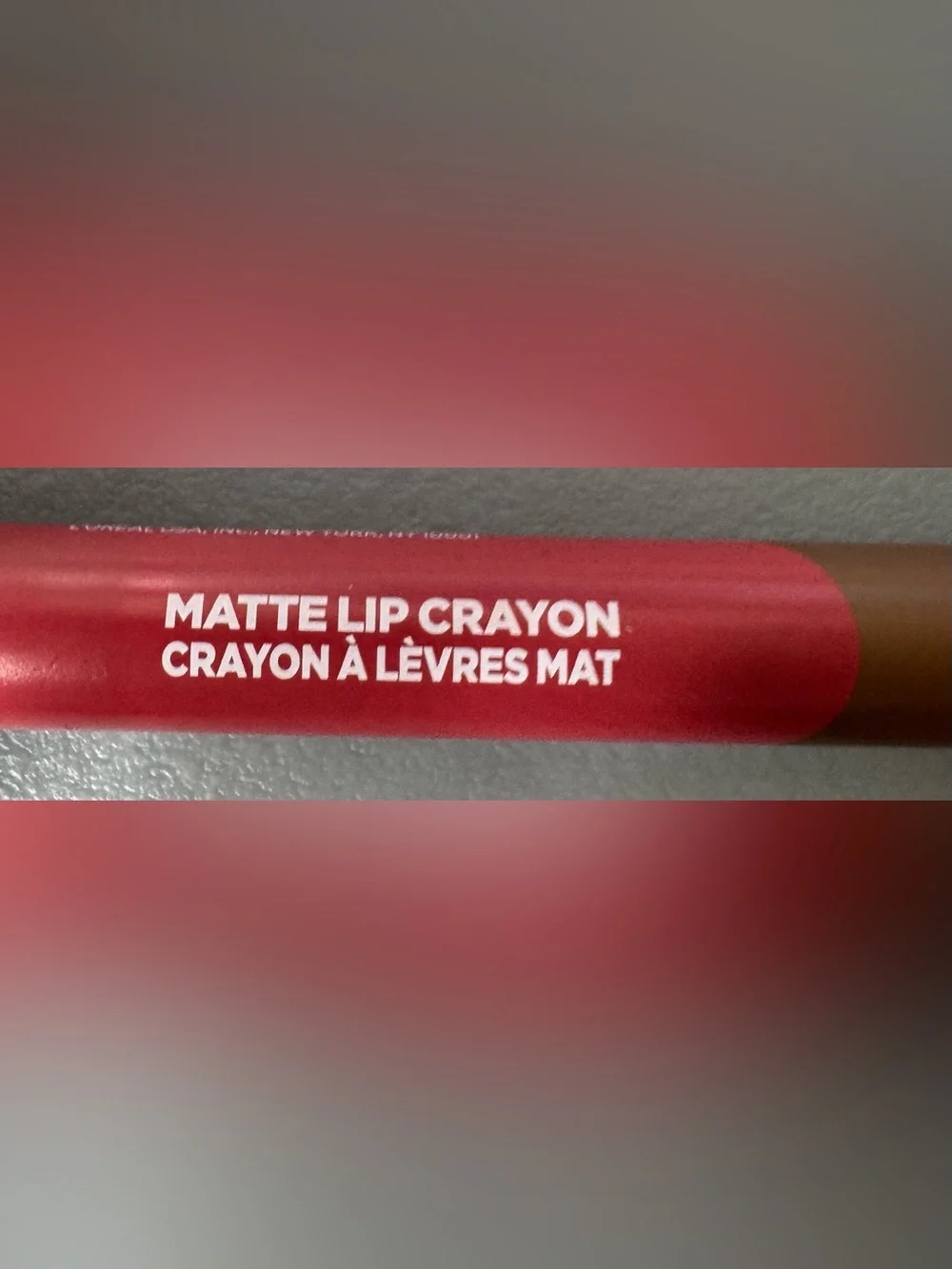L'Oreal matte lip crayon 503 Hot Apricot mauve rosy red pink